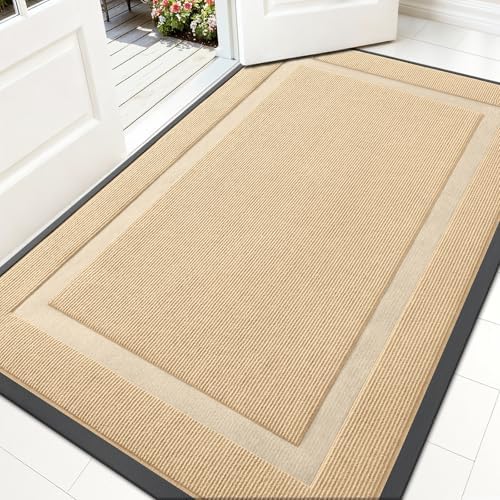OLANLY Front Door Mat Outside 59x34, All-Season Heavy-Duty Rubber Doormat
