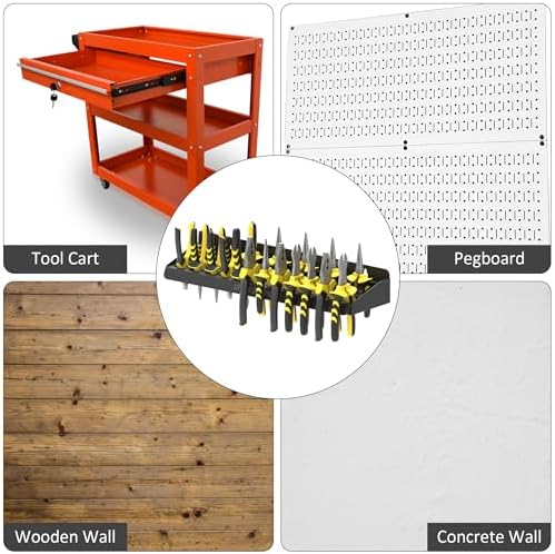 UNITEDPOWER Pliers Holder, Wall Mount Storage Rack Organizer for Workshop, Shed, Garage, Home, Stores up to 12 Pliers or Small Tools