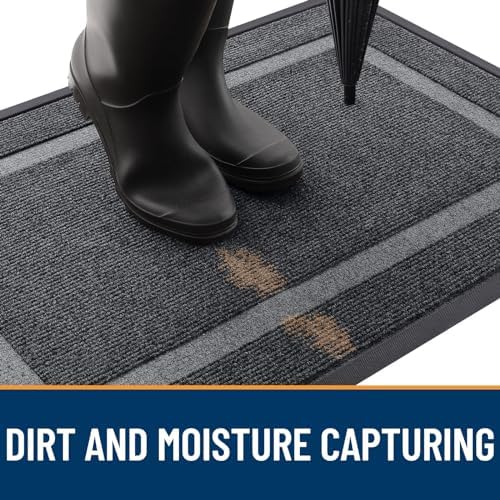 OLANLY Front Door Mat Outside 59x34, All-Season Heavy-Duty Rubber Doormat