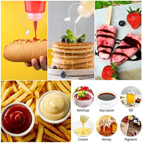 24 Pcs Squeeze Bottles, Sauce Bottles, Squirt Bottle, Salad Dressing, 8 oz