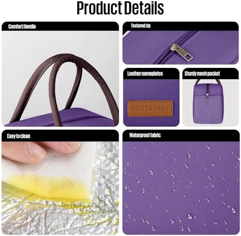 douyadady Lunch Bag Women/Men Lunch Box Women/Men (Dark purple)