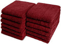 100% Cotton Chamois Cleaning Towels, 12 Pack, Burgundy