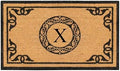 A1HC Natural Coir Monogrammed Doormat for Outside Entrance, Anti-Shed Treated Mats, Heavy Duty Durable EntryMat, Easy to Clean Front Door Mat - X, 30" X 48"