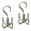 2Pcs Rotating Belt Hanger 360 Degrees Rotatable Organizer with 4 Hooks for Drying Towels Bras Clothes Gloves Plastic Laundry Sock Drying Hanger Nordic Green (2 Count)