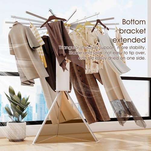 BOQORAD Tripod Clothes Drying Rack,Drying Rack Clothing Foldable,(16 Aluminium Poles),Standing Dry Racks,Laundry Drying Rack,Clothes Hanger Rack,Laundry Rack Folding,Collapsible,Retractable