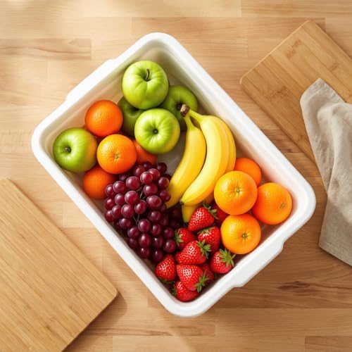4-Pack 22L Plastic Commercial Bus Tubs for Restaurant Home, White