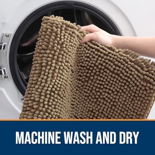 OLANLY Dog Door Mat for Muddy Paws 24x16, Super Absorbent Chenille Mud Mat