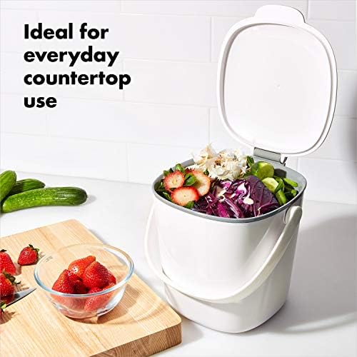 OXO Good Grips Easy-Clean Compost Bin, White, 0.75 Gal