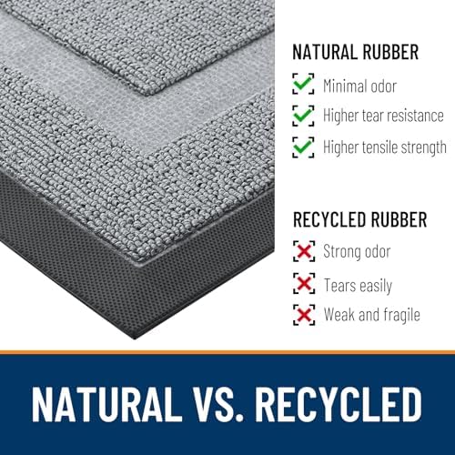 OLANLY Half Circle Front Door Mat Outside 47x32 All-Season Rubber Doormat