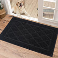 BEQHAUSE Dirt Trapper Door Mat 20" x 32", Doormat Non-Slip, Black