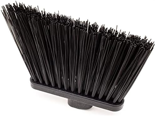 SPARTA Plastic Broom Head, Angled, Un-Flagged for Large Debris Indoor, Outdoor, Home, Restaurant, Lobby, Office, 12 Inches, Black, (Pack of 12)