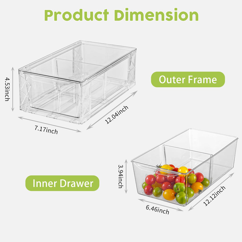 4 Pack Acrylic Storage Drawers (4 Count)