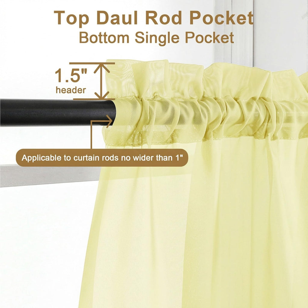 Sheer Curtains 72 Inch Length 2 Panels (2 Count)