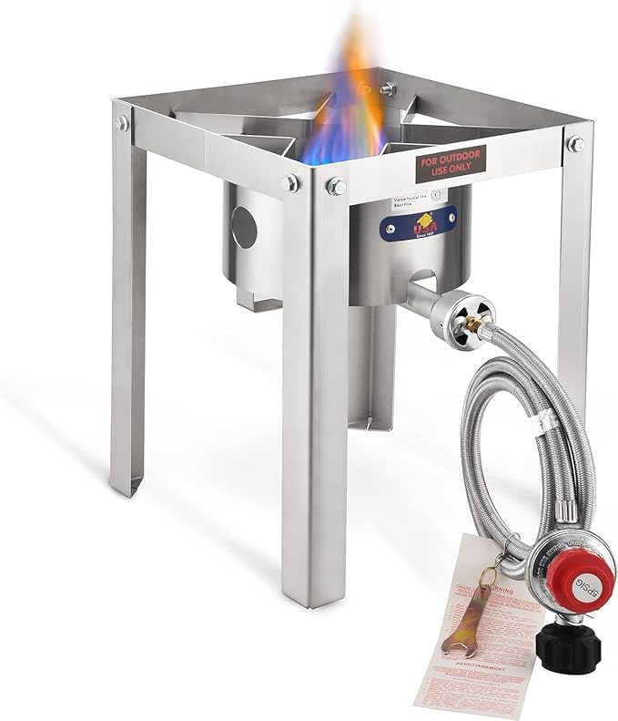 ARC 55,000BTU Propane Burner Camping Stove,Outdoor Gas Stove Burner Cooker for Cooking for Turkey Fry,Homebrewing,Crawfish Boil,and More!