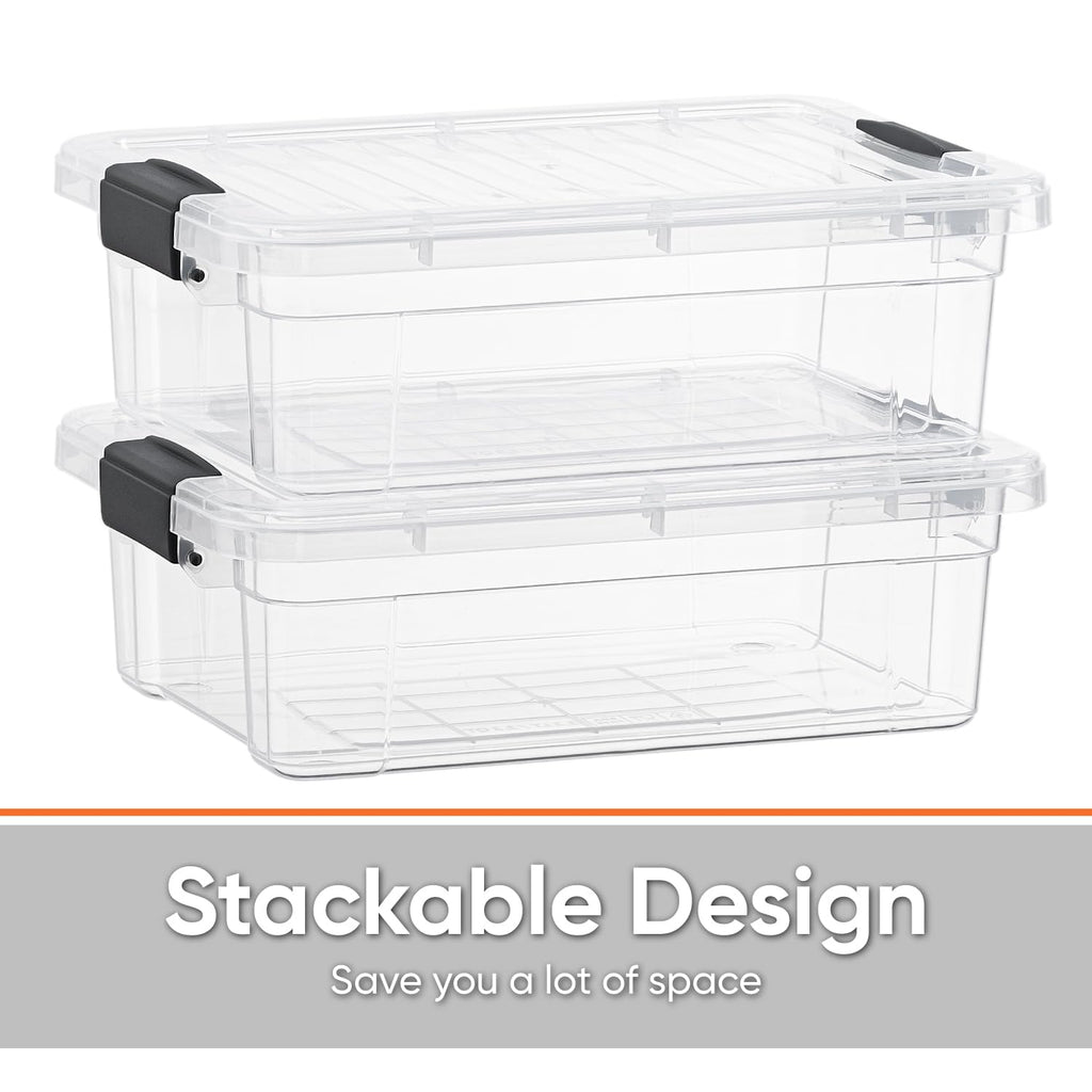 Clear Storage Boxes with Lids (6 Count)