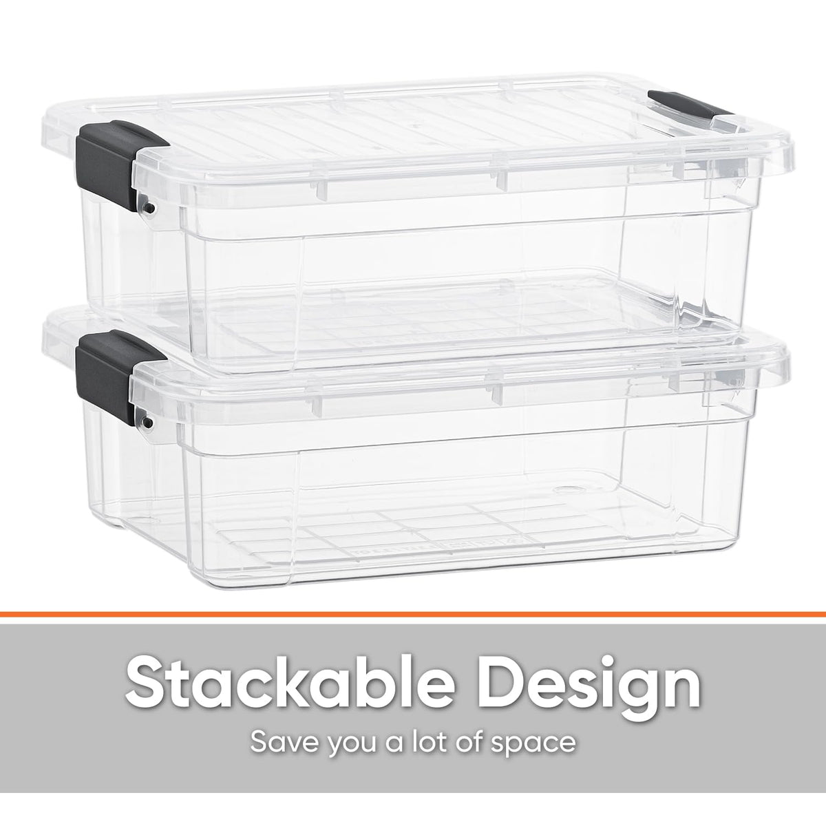 Clear Storage Boxes with Lids (6 Count)