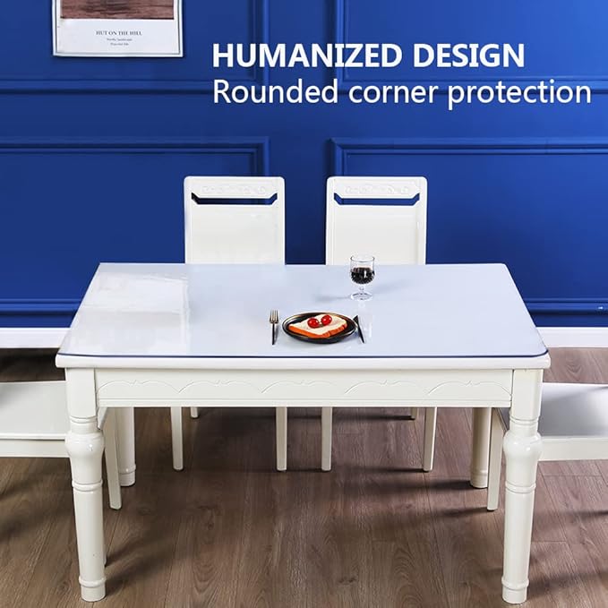 Rectanglar 27.6x78.8 in Clear Plastic Table Protector Desk Cover Chair Mat Thicken Transparent Desk Pad Mat Table Cover Protector Table Pad Tablecloth for Coffee Table Writing Desk Topper Waterproof