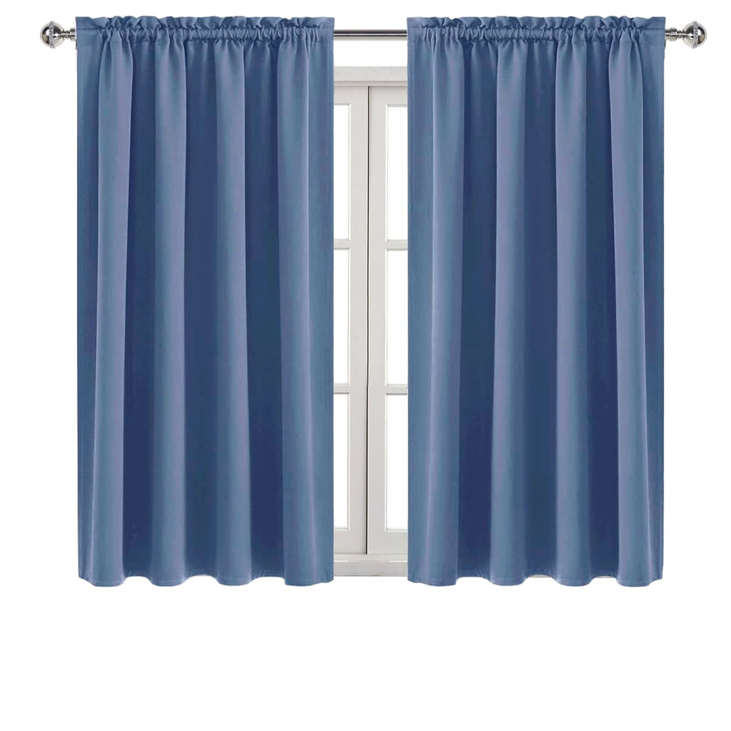 Blackout Curtains for Bedroom 52 x 54 Inch Long Dusty Blue 2 Panels (2 Count)