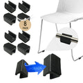 Rectangle U Shaped Sled Chair Leg Tips Cap with Felt Pads (8 Count)