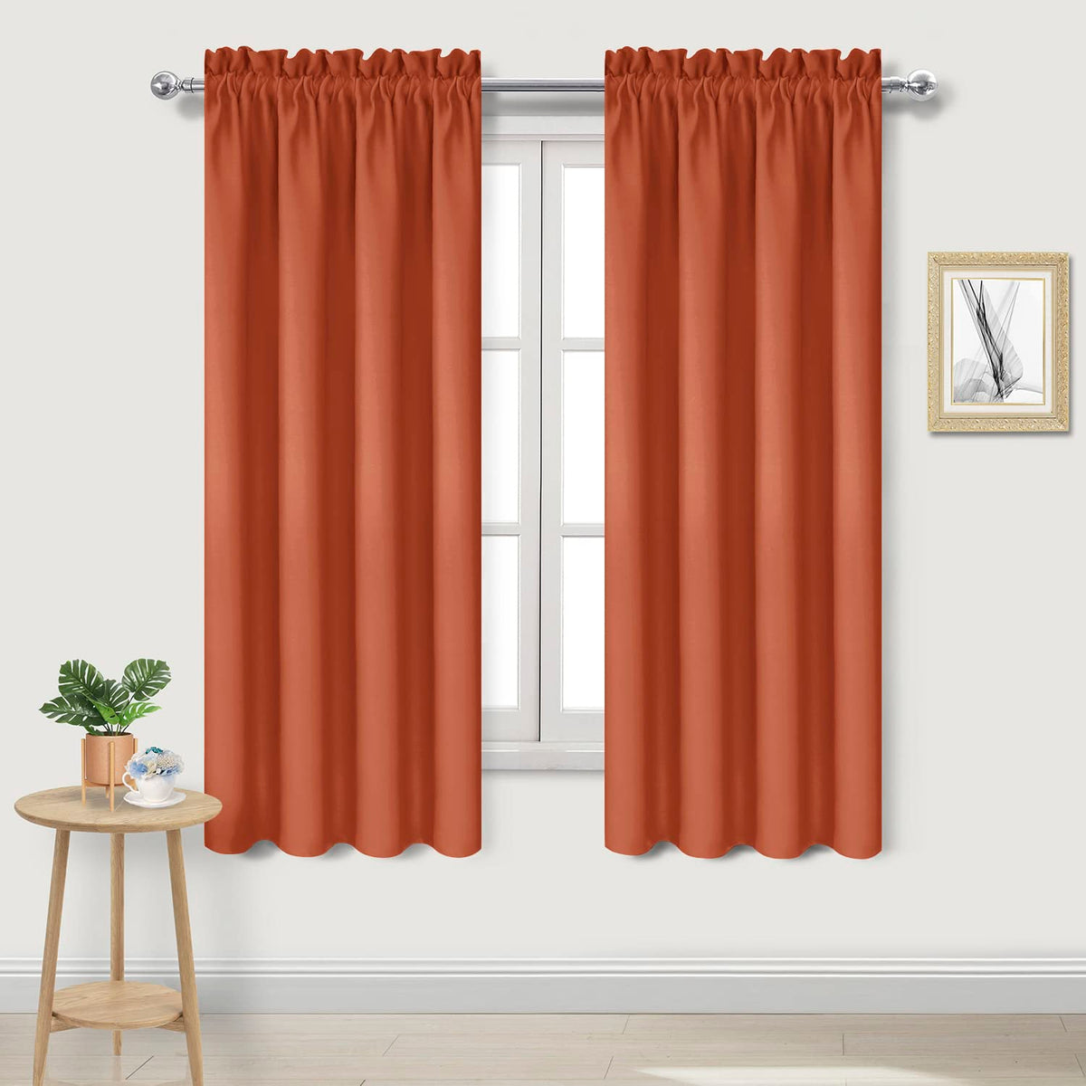 Blackout Curtains for Bedroom Living Room 42 x 63 Inch Long 2 Panels (2 Count)
