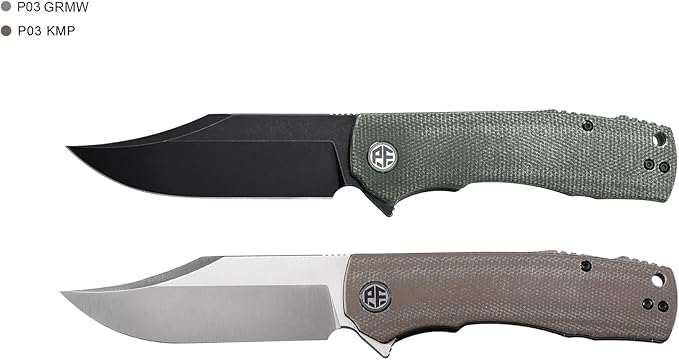 Petrified fish PFP03 Victor,3.58" K110 Satin Blade,140g Micarta Handel Flipper Liner lock Folding knife (Black Stonewashed)