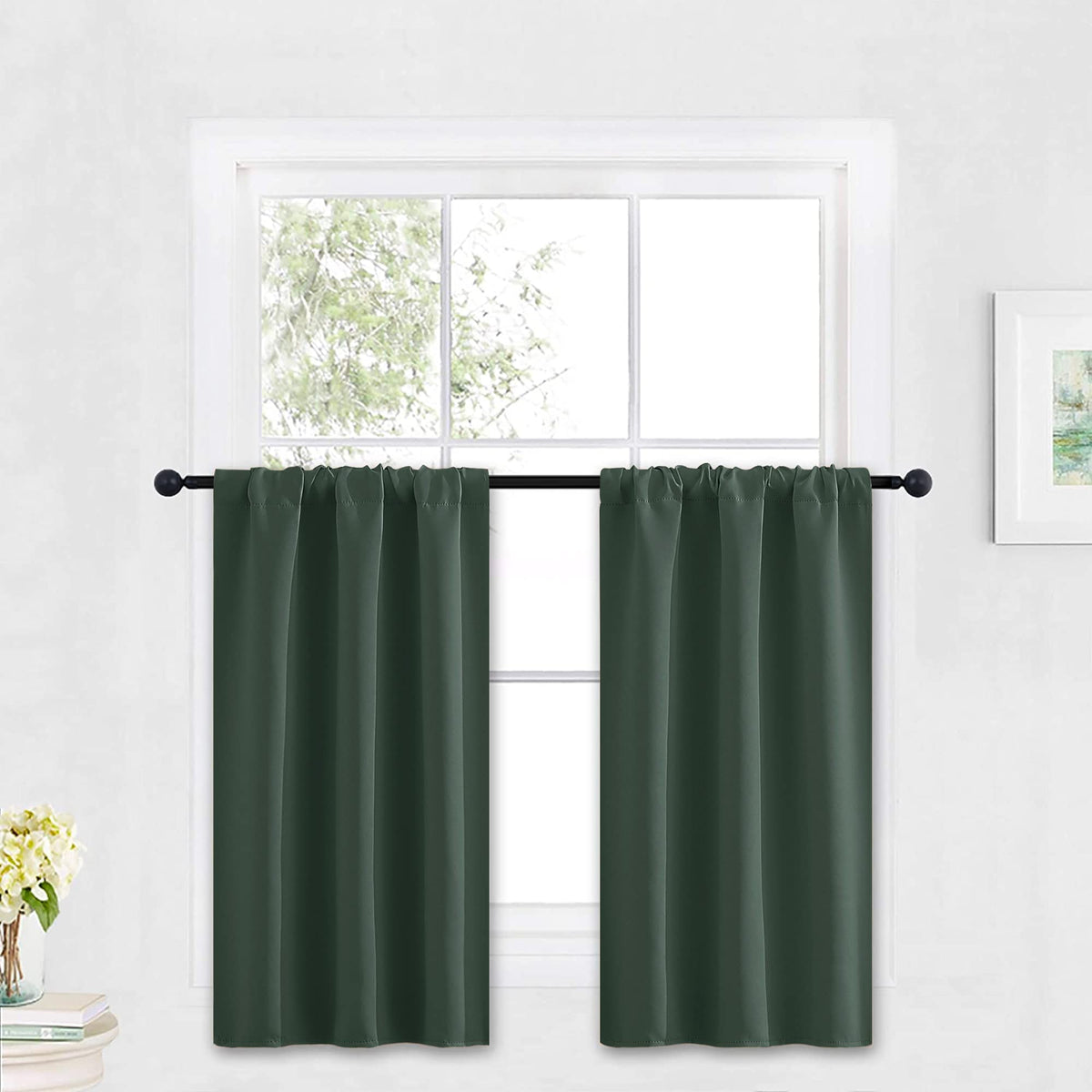 Cafe Blackout Curtains 30 inch Length (2 Count)