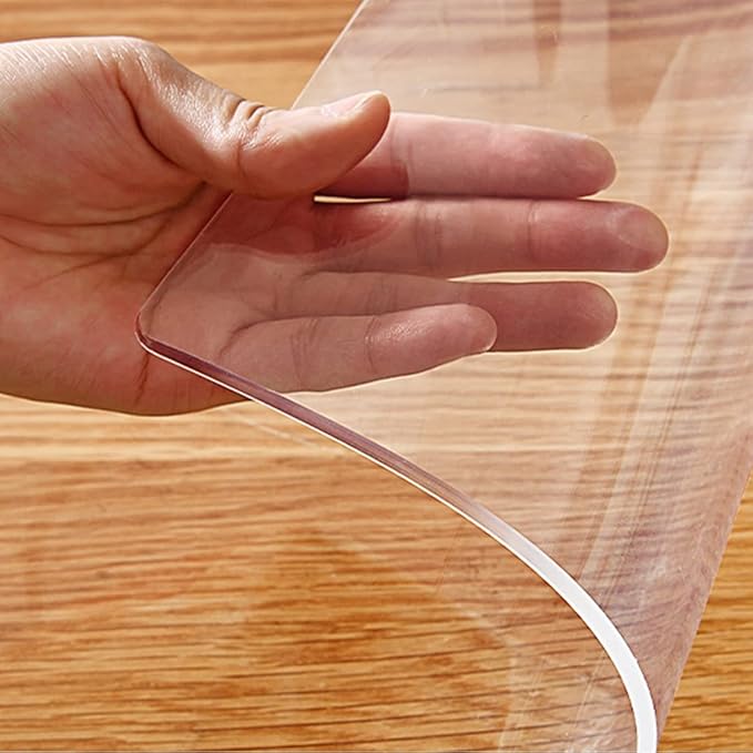 20x32 " Clear Desk Protector for Kitchen Dining Room Table Furniture Crystal Plastic Table Top Cloth Cover Mat Wipeable Easy Clean Desk Protective Pad PVC Vinyl Coffee Tabletop Protection Non-slip