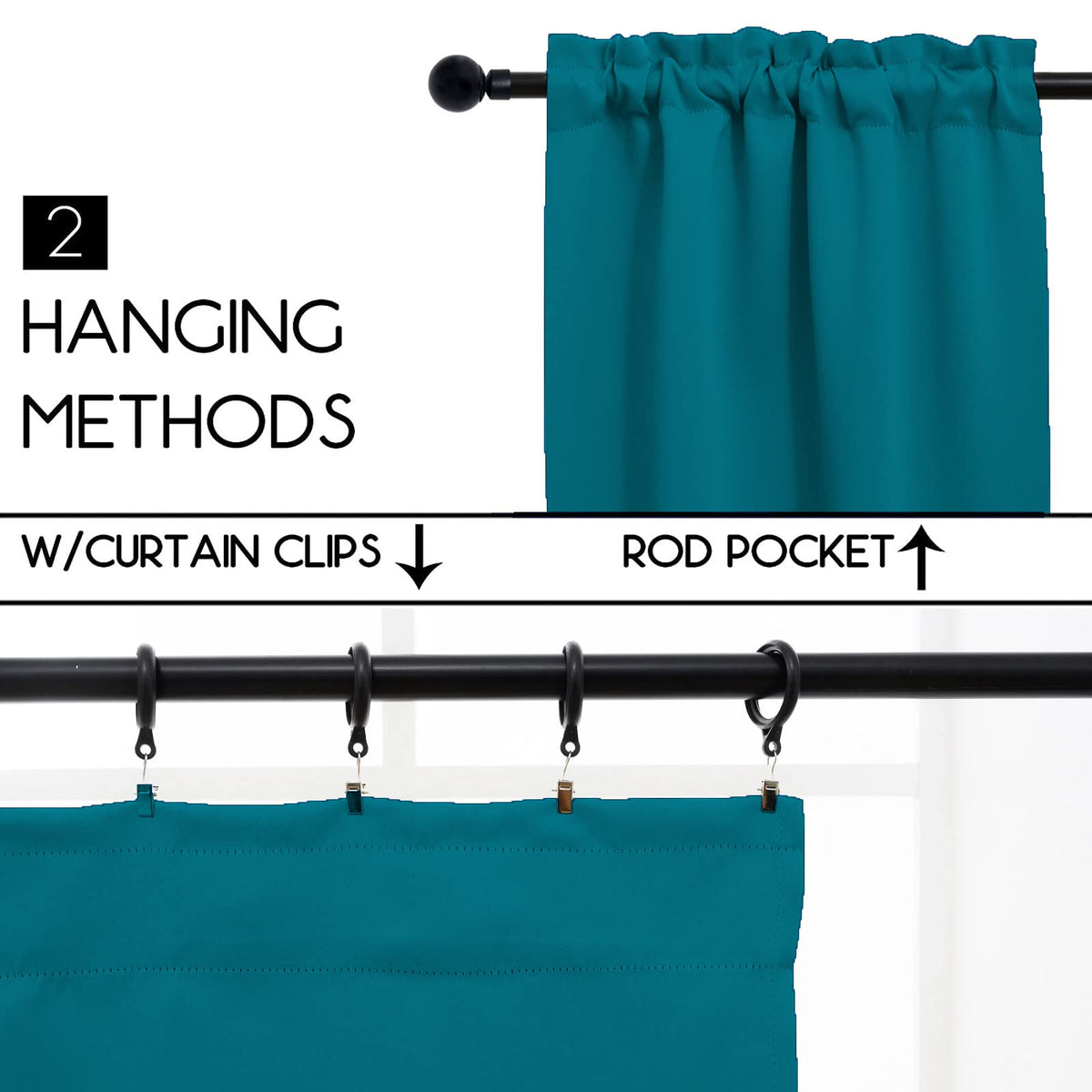 Blackout Curtains 45 Inches Long 2 Panels (2 Count)