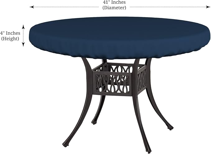 Covers & All Round Table Top Cover, 12 Oz Waterproof UV & Weather Resistant Patio Table Cover, Outdoor Table Cover for Patio Outdoor Furniture & Coffee Table (41" Dia x 4" H Inches, Blue)