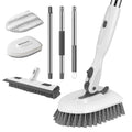 4-in-1 Tile Tub Floor Scrubber with Floor Scrub Brush, White Grey