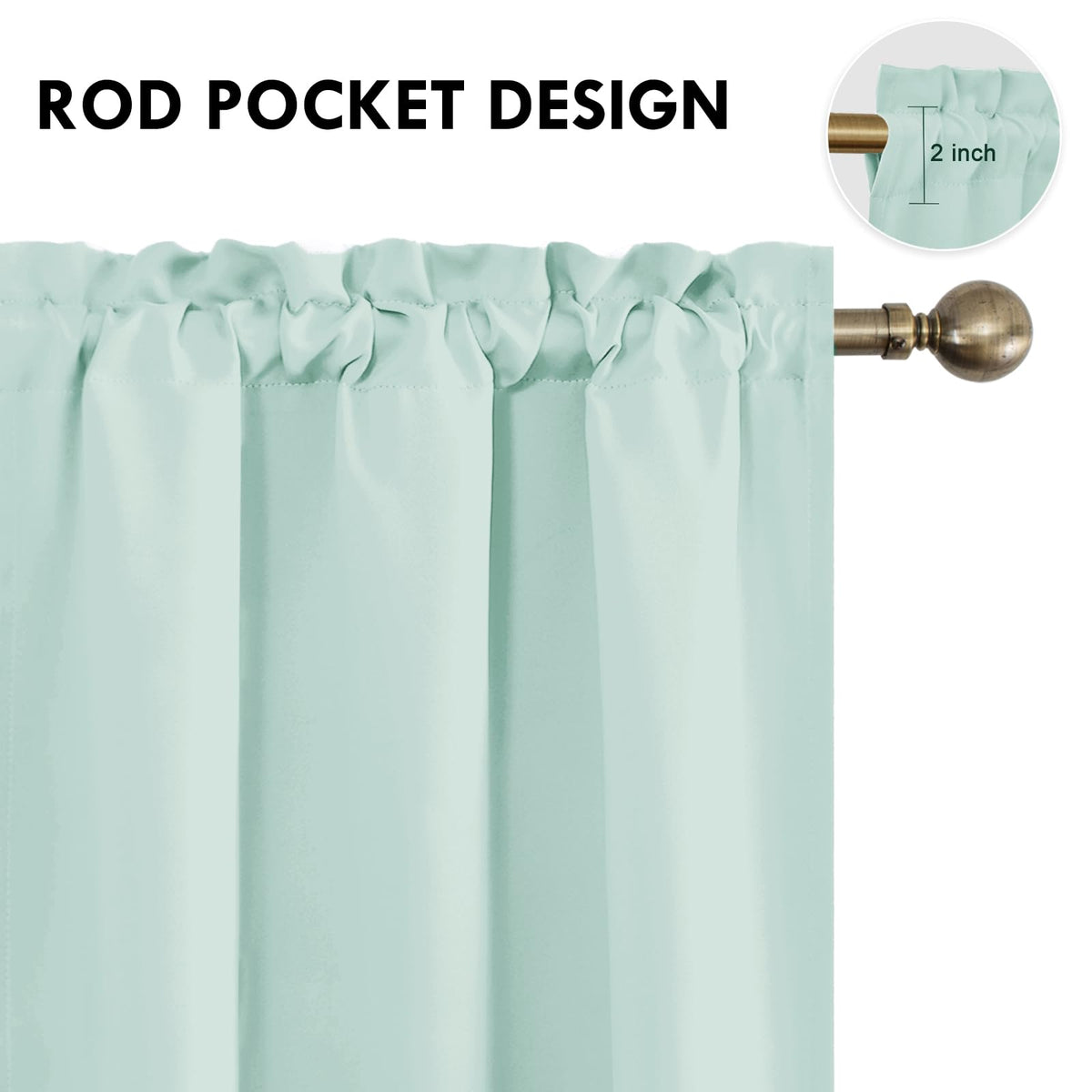 Blackout Curtains for Bedroom Living Room 42 x 45 Inch Long 2 Panels (2 Count)