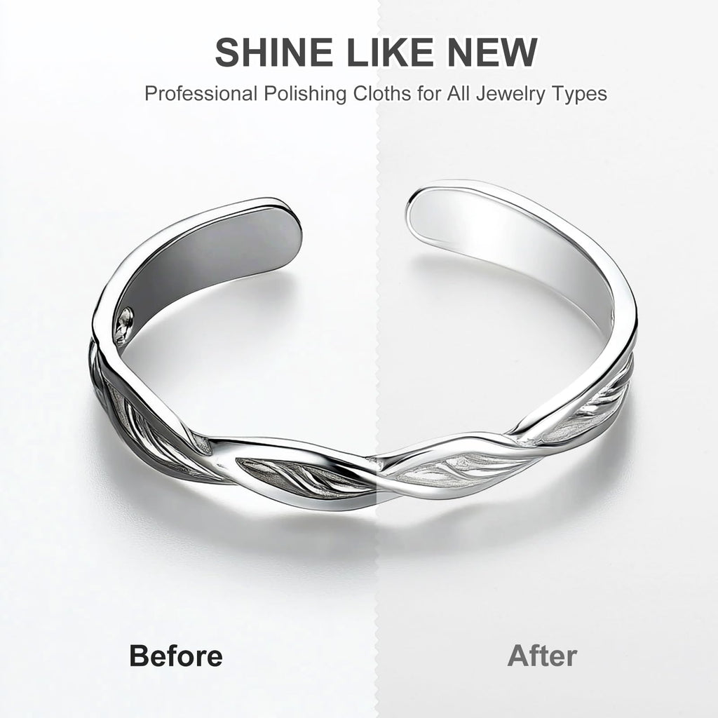 Jewelry Polishing Cloth 11.8x11.8 Inch Silver Polish Cleaning Cloths Jewelry Cleaner for Rings