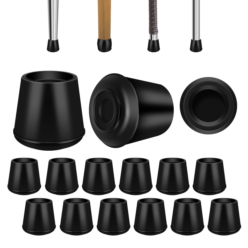 3 4" Round Rubber Chair Leg Tips Caps (24 Count)