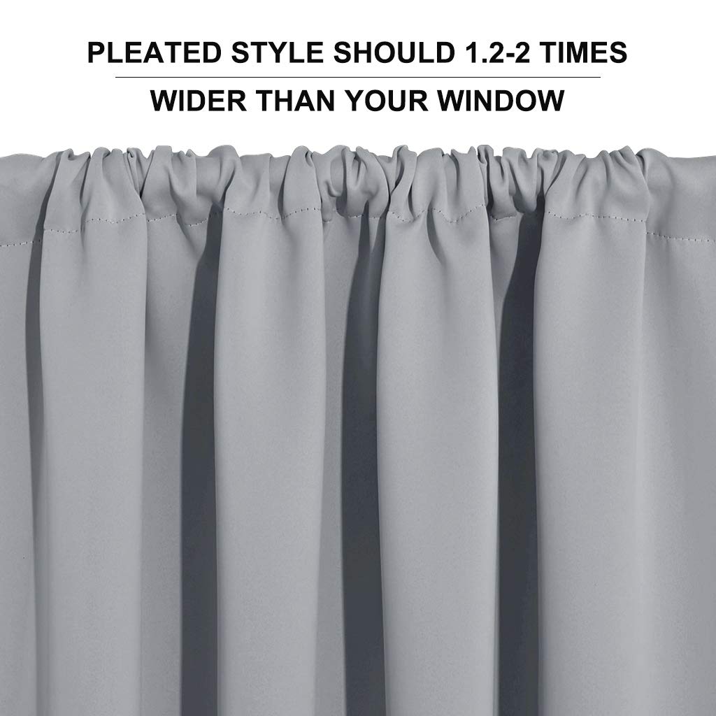 Blackout Curtains for Bedroom Living Room Nursery 63 inches Long (2 Count)