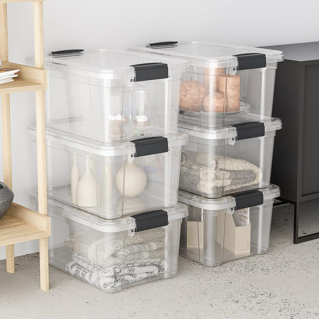 1.85 Quart Clear Plastic Storage Boxes with Lids (18 Count)