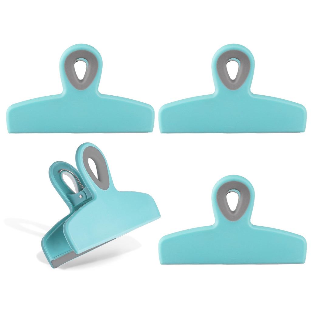 Bag Clips Heavy Duty Chip Clip and Refrigerator Magnet Clips for Food Storage with Air Tight Seal Grip (4 Count)