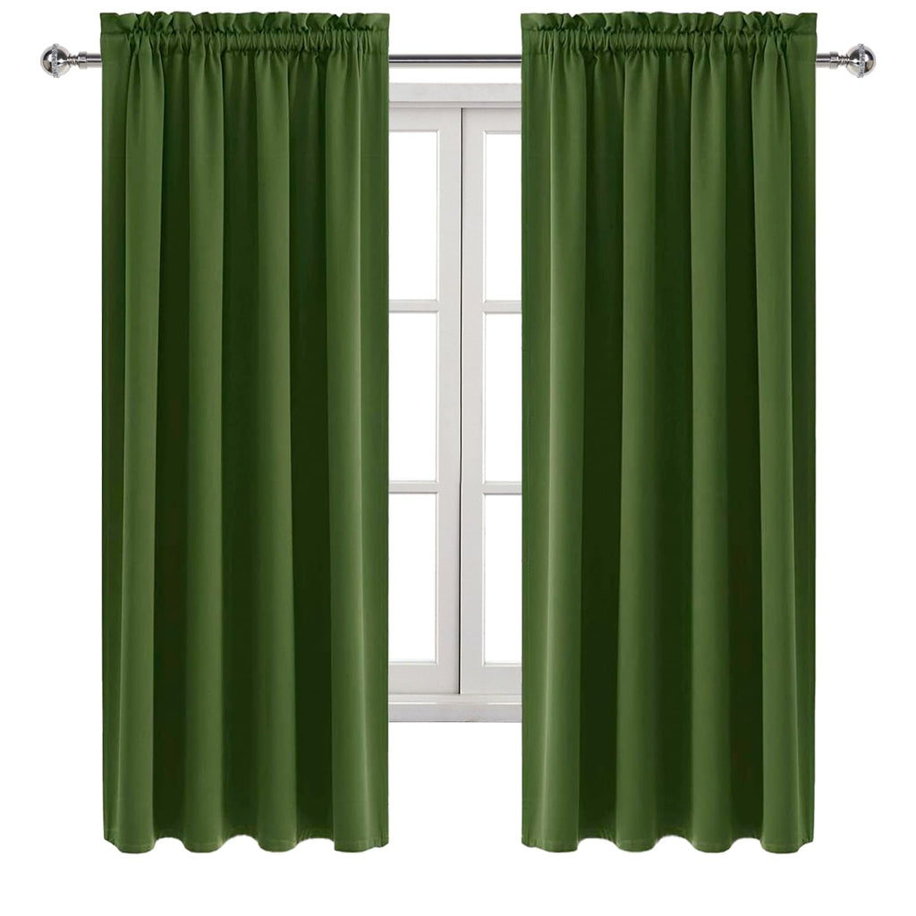 Olive Green Room Darkening Blackout Curtains