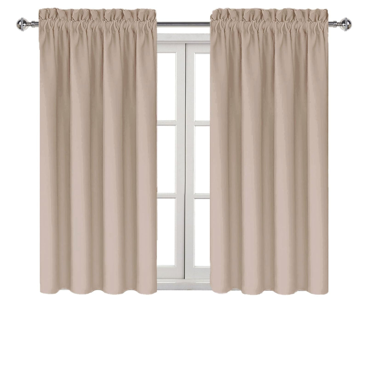 Blackout Curtains for Bedroom Living Room 38 x 54 Inch Long Camel (2 Count)