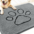OLANLY Dog Door Mat for Muddy Paws 32x20, Paw Print Design Chenille Mud Mat
