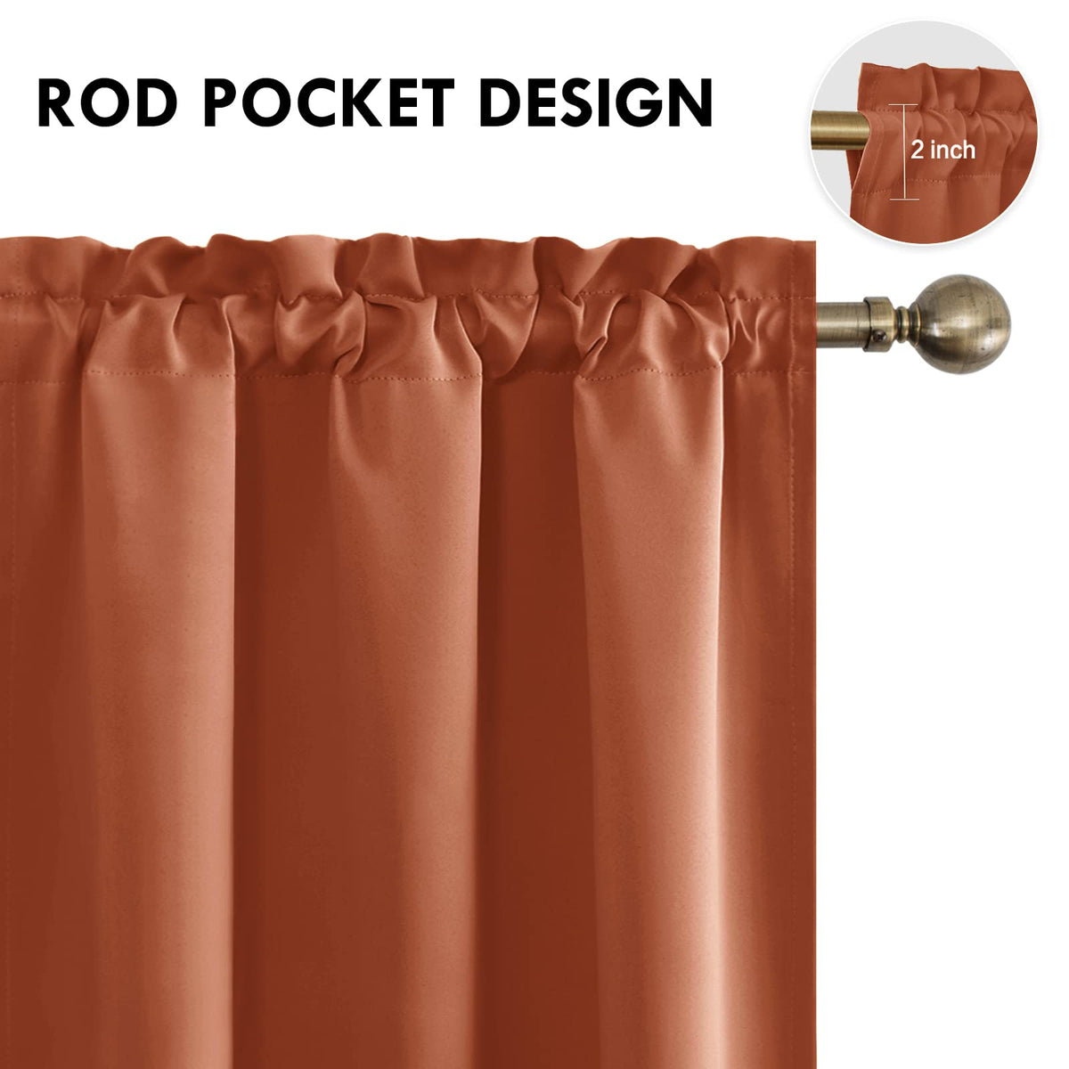 Blackout Curtains for Bedroom Living Room 42 x 84 Inch Long 2 Panels (2 Count)