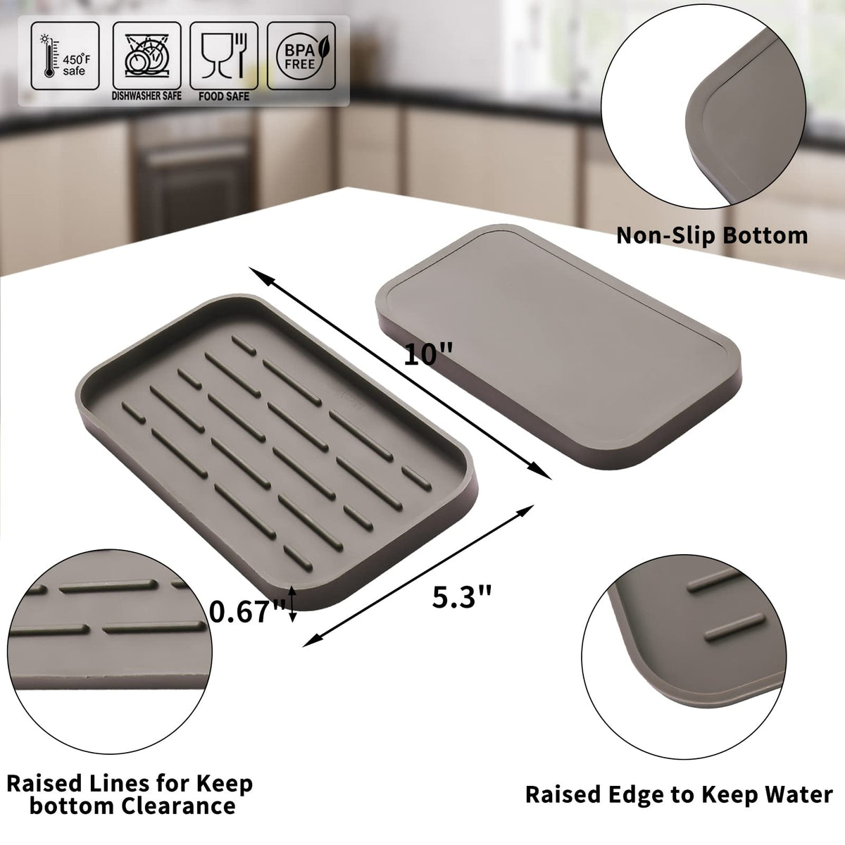 Silicone Kitchen Sink Organizer Tray for Multiple Usage
