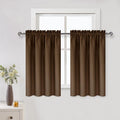 Short Blackout Curtains 52 x 36 Inch Long for Kitchen RV Bunk Brown (2 Count)