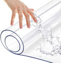 Multisize 1.5mm Thick Clear PVC Table Cover Protector 40 x 63 Inch Crystal Plastic Table Pad Rectangle Desk Protector Desk Mat Waterproof Table Top Cloth Kitchen Contertop Protective Cover Easy Clean