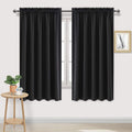 Wide Blackout Curtains for Bedroom Living Room 70 x 63 Inch Long Black (2 Count)
