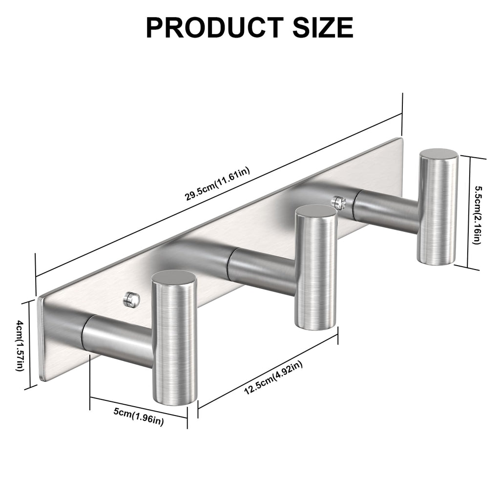 Silvery Hat and Coat Wall Mount Rack (2 Count)