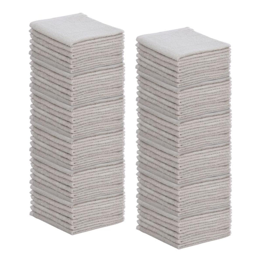 Cotton Terry Washcloths Grey Towels 100% Cotton Cleaning Cloth 16" Rags Wash Clothes for Body and Face (72 Count)