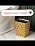 Ceramic Gold Square Garbage Can Kitchen Trash Cans - Wastebasket, Garbage Container Bin for Bathroom, Bedroom, Kitchen, Home Office, and Kids Room, Holds Waste