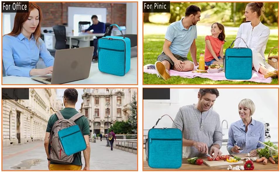 ZM-YOUTOO Lunch Box for Men - Reusable Lunch Bag Men Adult Women- Insulated Small LunchBox (Azure)