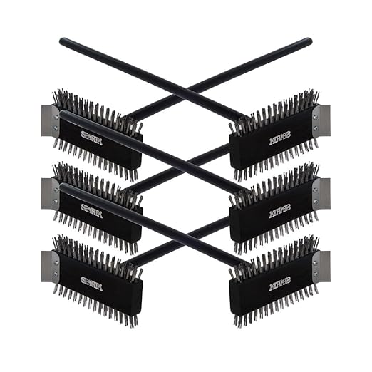 SPARTA 4029000 Stainless Steel Grill Brush, Grill Scraper With Metal Bristles, 30.5 Inches, Black, (Pack of 6)