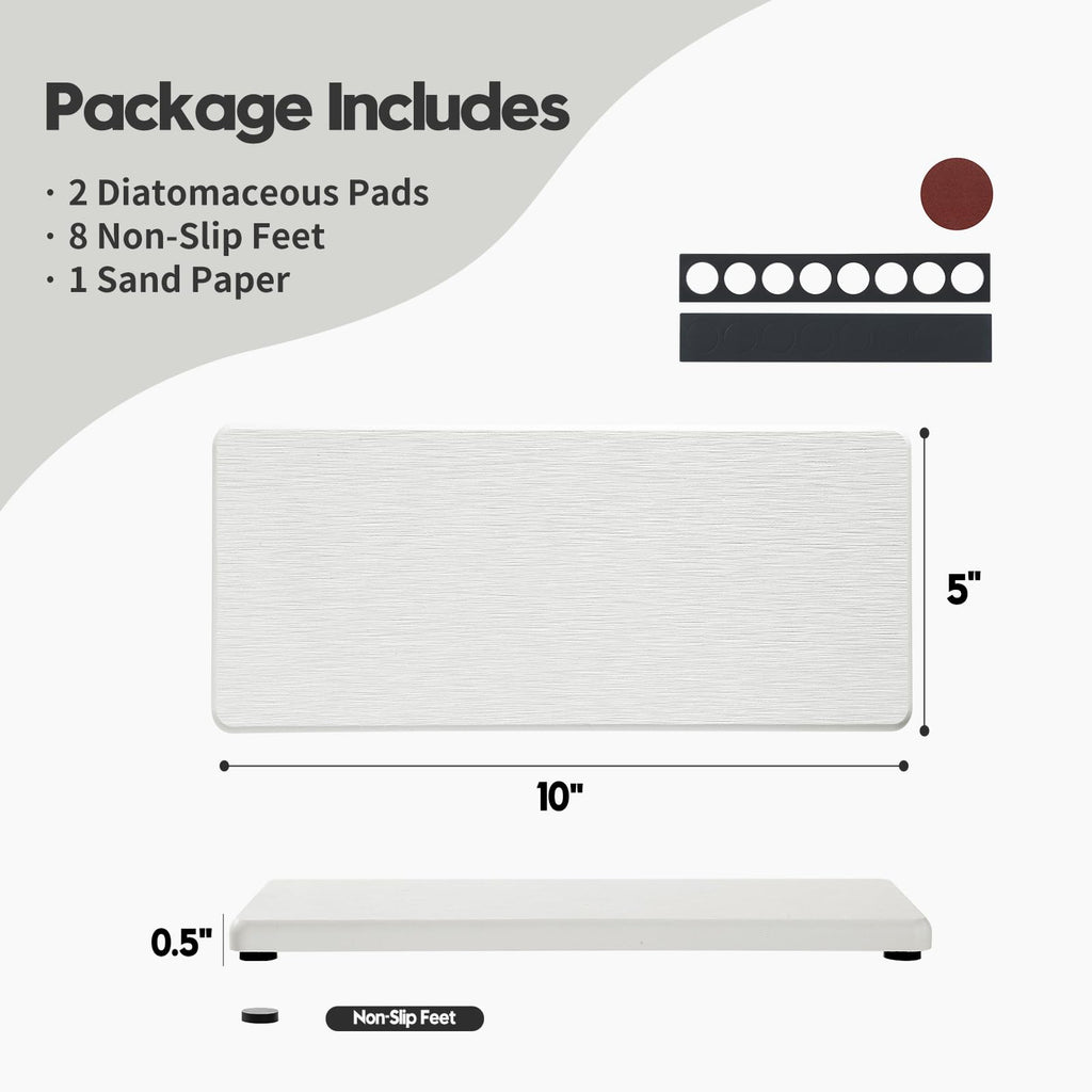 2PCS 10"x 5" Large Bathroom Sink Vanity Trays (2 Count)